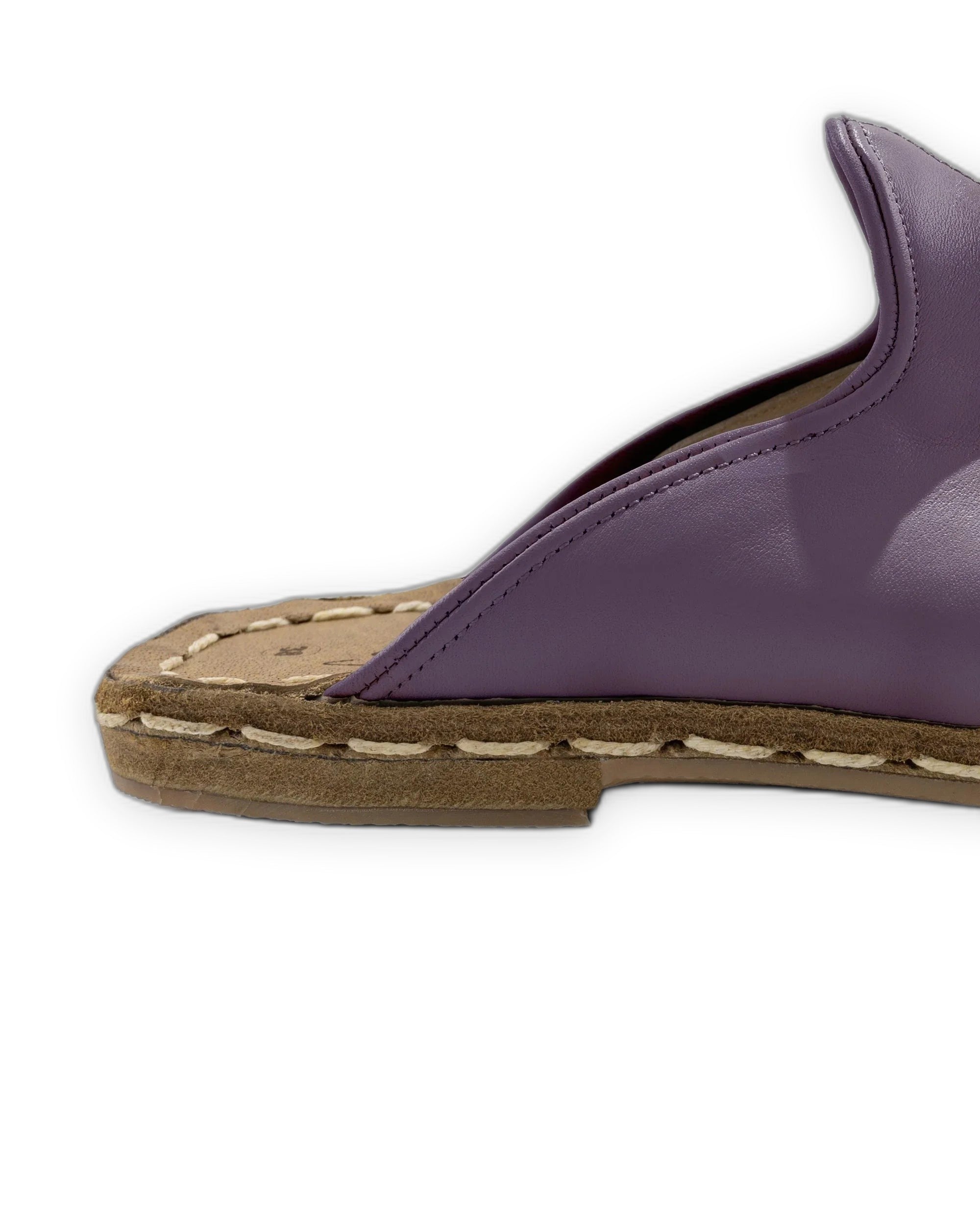 Detail Purple Slippers - Handcrafted Calf Leather Turkey | Bespoky