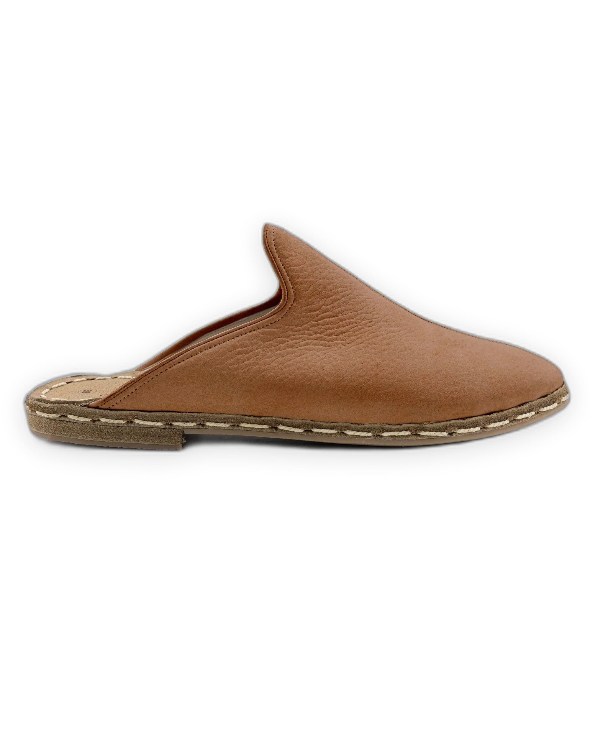 Top view Tan Nubuck Slippers - Handcrafted Calf Leather | Bespoky