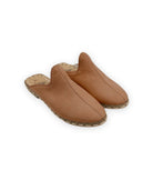 Women's Tan Nubuck Slippers - Handcrafted Calf Leather Wide Toe Box | Bespoky
