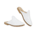 Women's White Slippers - Handcrafted Calf Leather Wide Toe Box | Bespoky