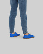 Pair Blue Oxford Shoes - Barefoot Wide Toe Calf Leather | Bespoky