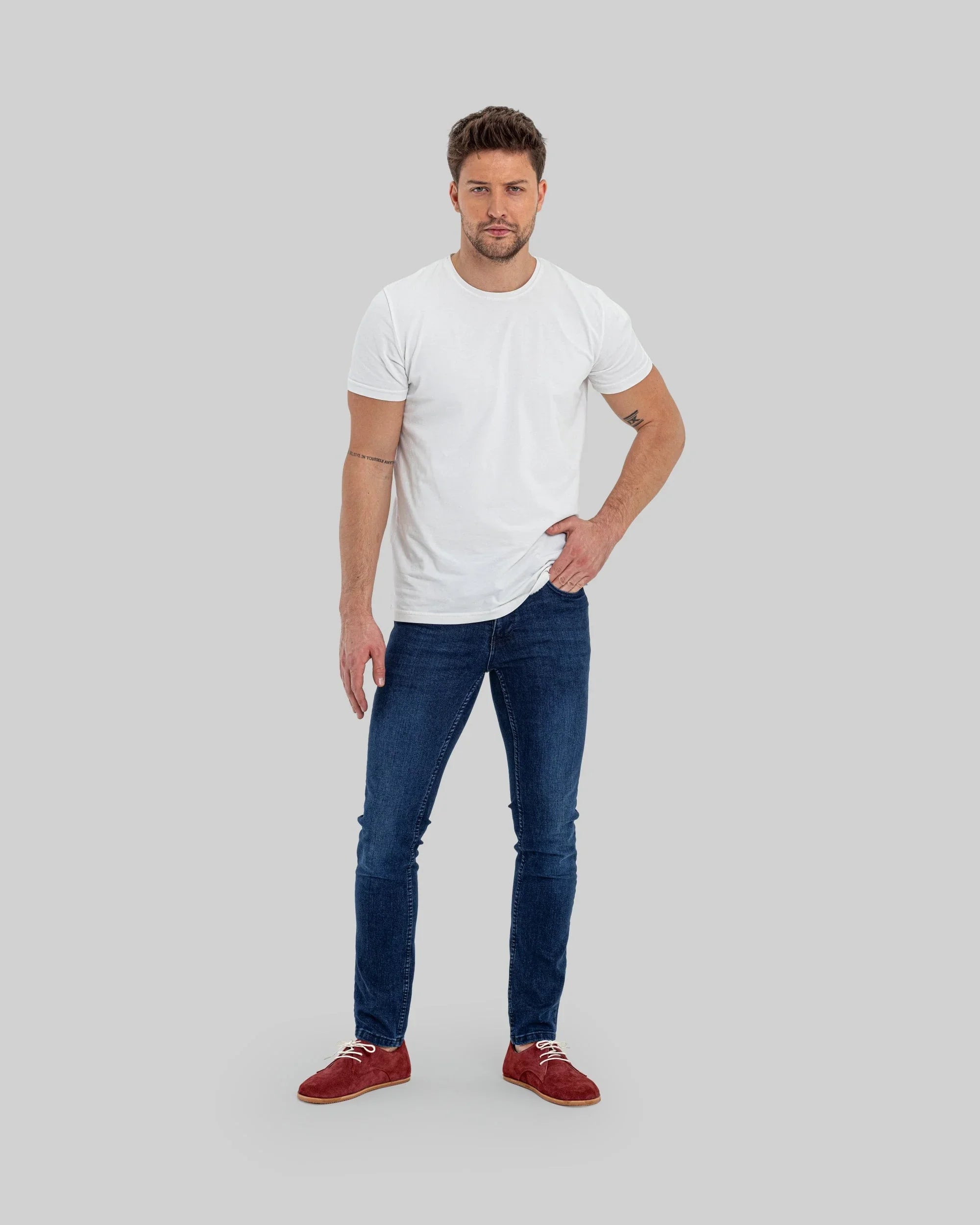 Pair Burgundy Suede Oxford Shoes - Barefoot Wide Toe Calf Leather | Bespoky