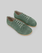 Men's Green Suede Barefoot Sneaker - Handcrafted Calf Leather Wide Toe Box | Bespoky