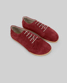 Women's Burgundy Barefoot Sneaker - Handcrafted Calf Leather Wide Toe Box | Bespoky