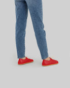 Detail Red Oxford Shoes - Handcrafted Calf Leather Turkey | Bespoky
