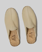 Side view Beige Slippers - Calf Leather Zero Drop | Bespoky