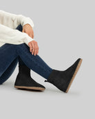 Men's Black Suede Chelsea Boots - Handcrafted Calf Leather Wide Toe Box | Bespoky