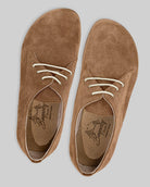 Side view Tan Suede Oxford Shoes - Calf Leather Zero Drop | Bespoky