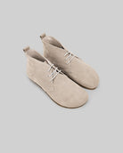 Men's Beige Nubuck Ankle Boots - Handcrafted Calf Leather Wide Toe Box | Bespoky
