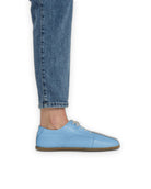 Back view Baby Blue Barefoot Sneaker - Calf Leather Handcrafted | Bespoky