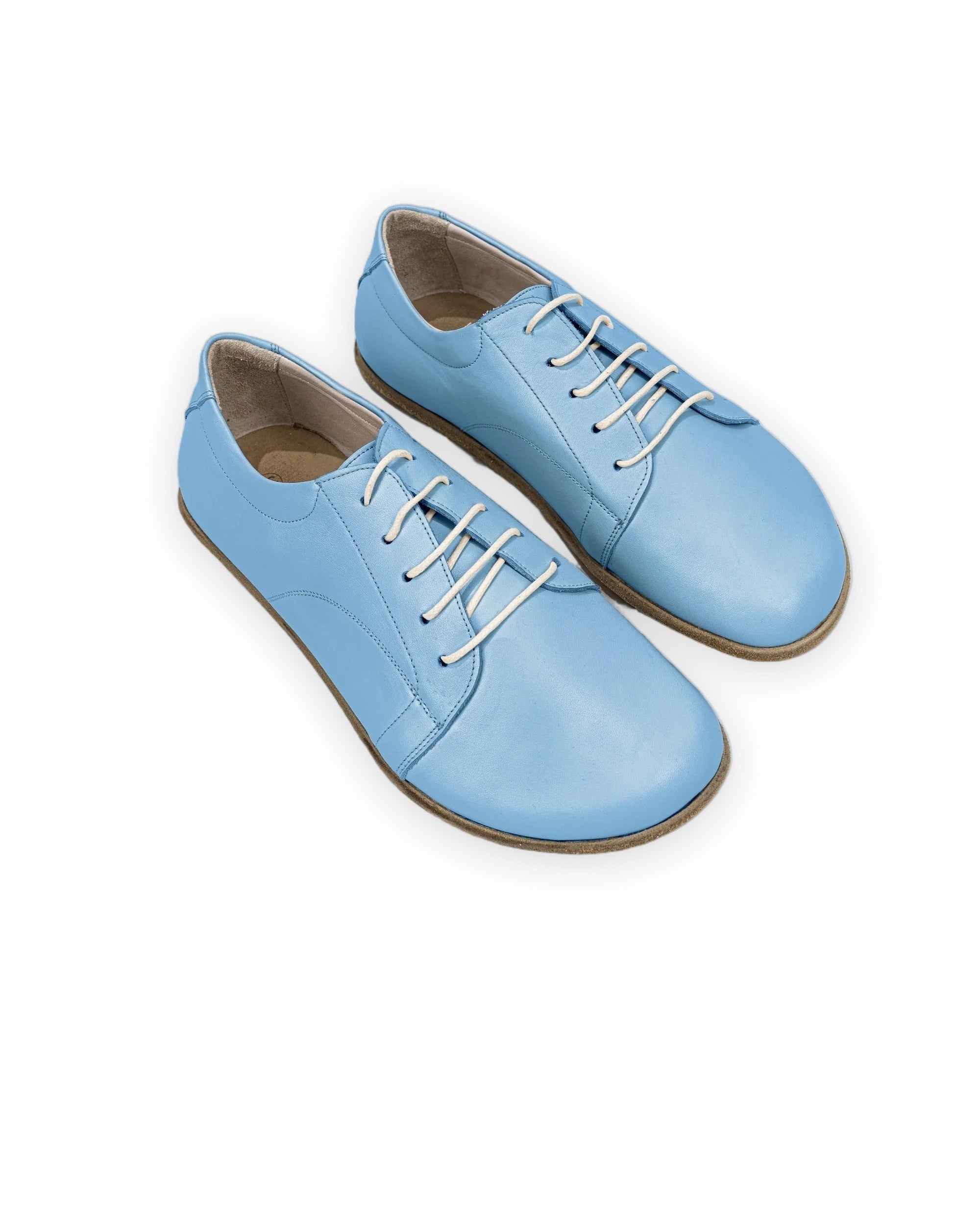 Men's Baby Blue Barefoot Sneaker - Handcrafted Calf Leather Wide Toe Box | Bespoky