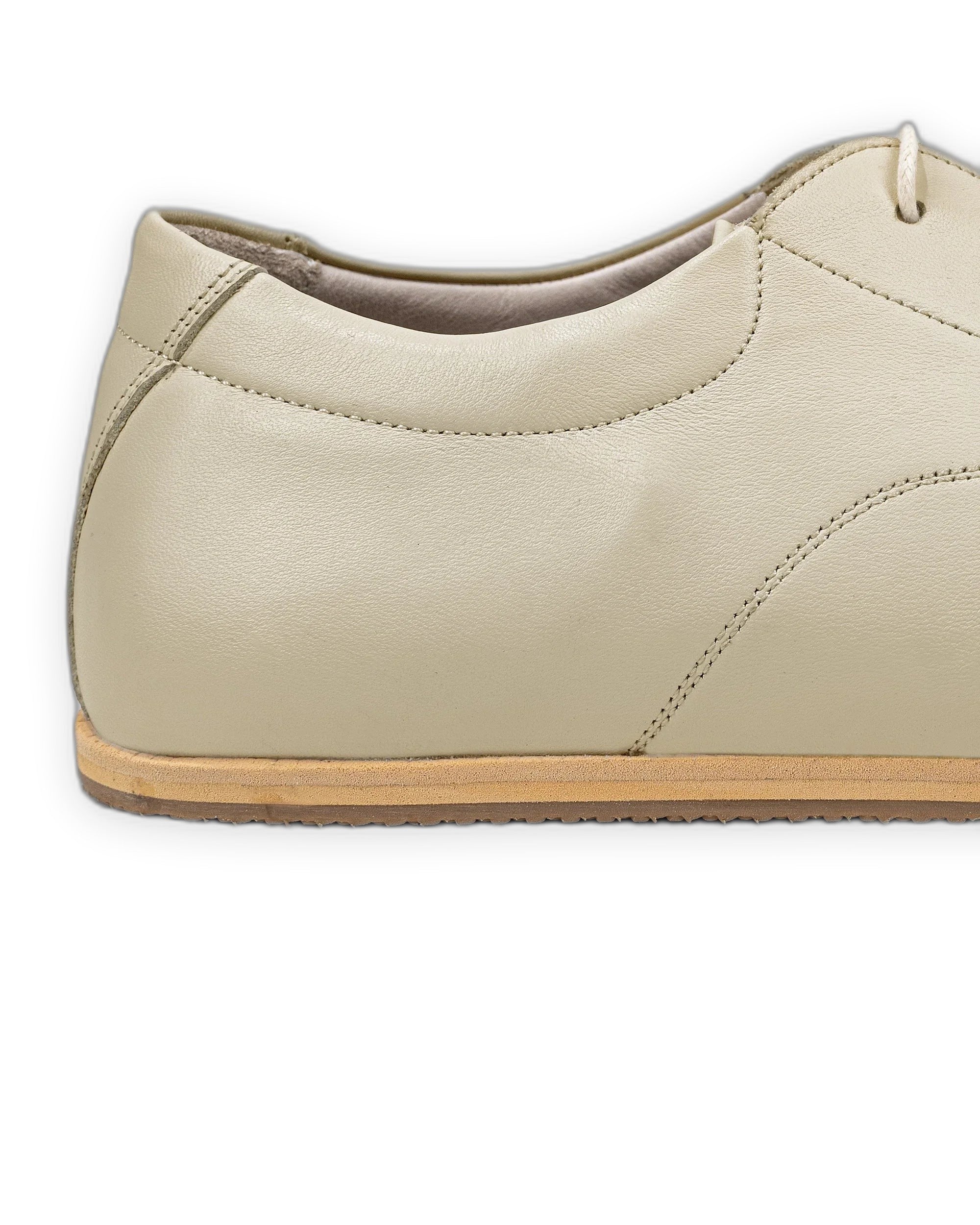 Side view Beige Barefoot Sneaker - Calf Leather Zero Drop | Bespoky
