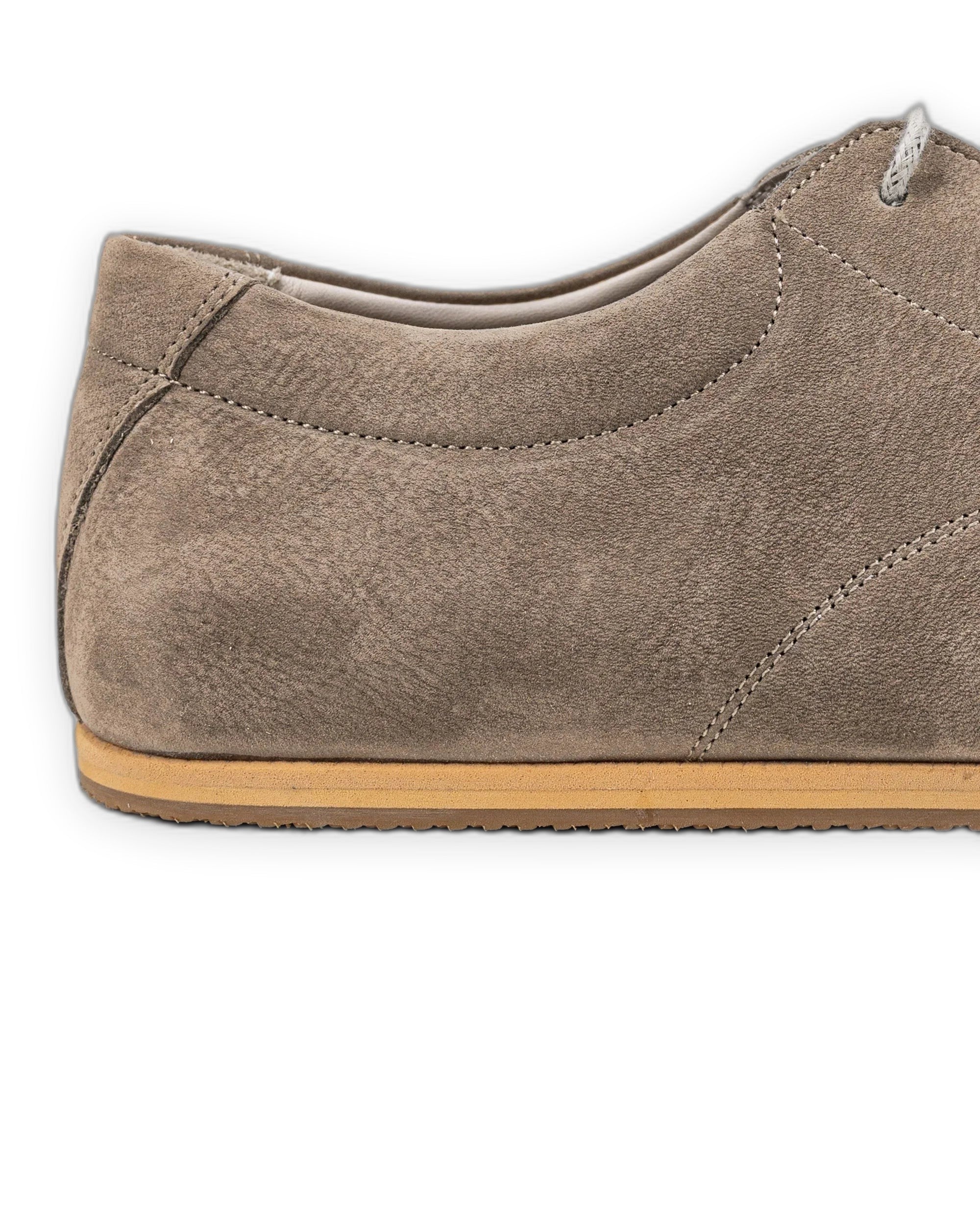 Side view Beige Nubuck Barefoot Sneaker - Calf Leather Zero Drop | Bespoky