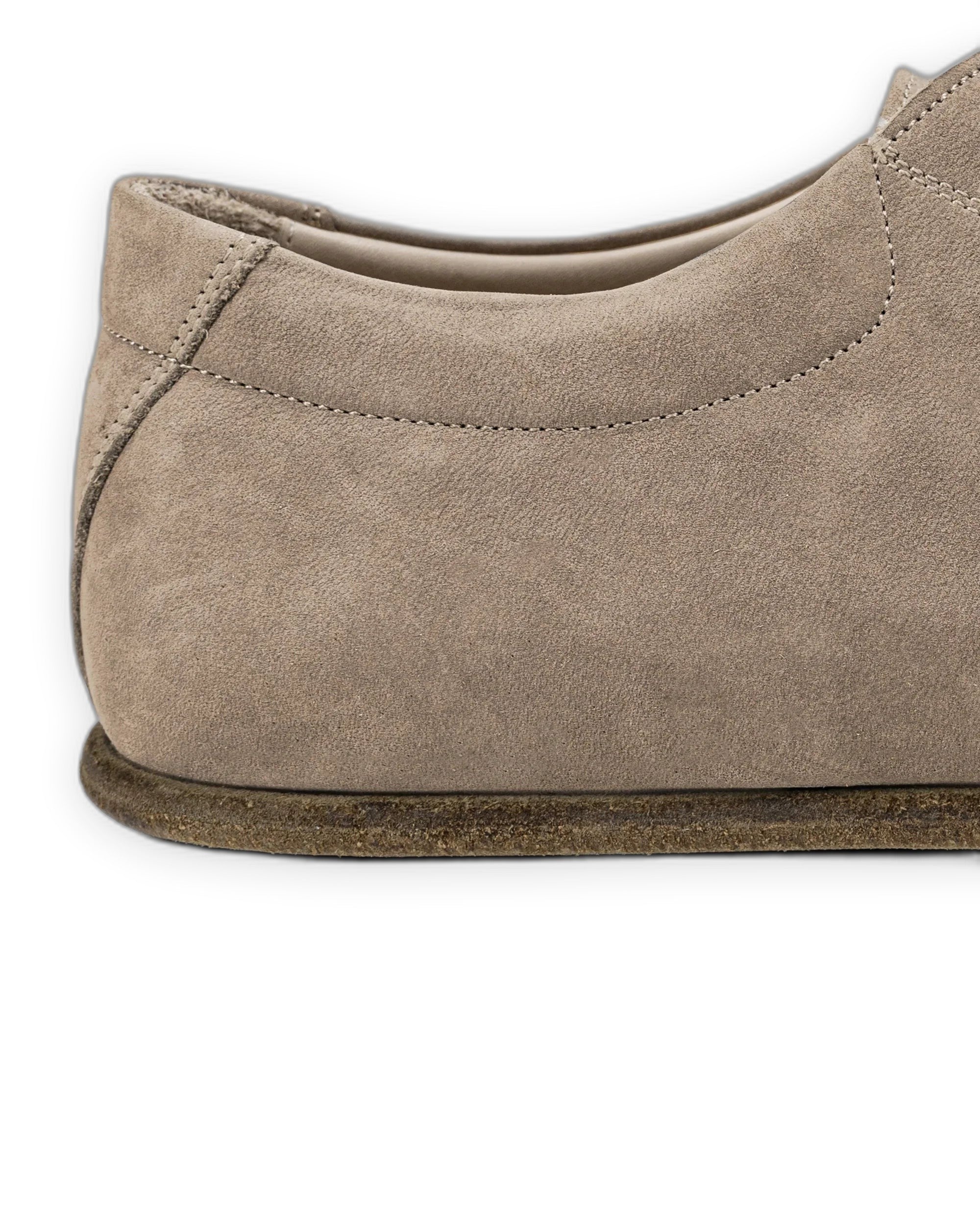 Side view Beige Nubuck Barefoot Sneaker - Calf Leather Zero Drop | Bespoky