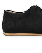 Side view Black Suede Barefoot Sneaker - Calf Leather Zero Drop | Bespoky