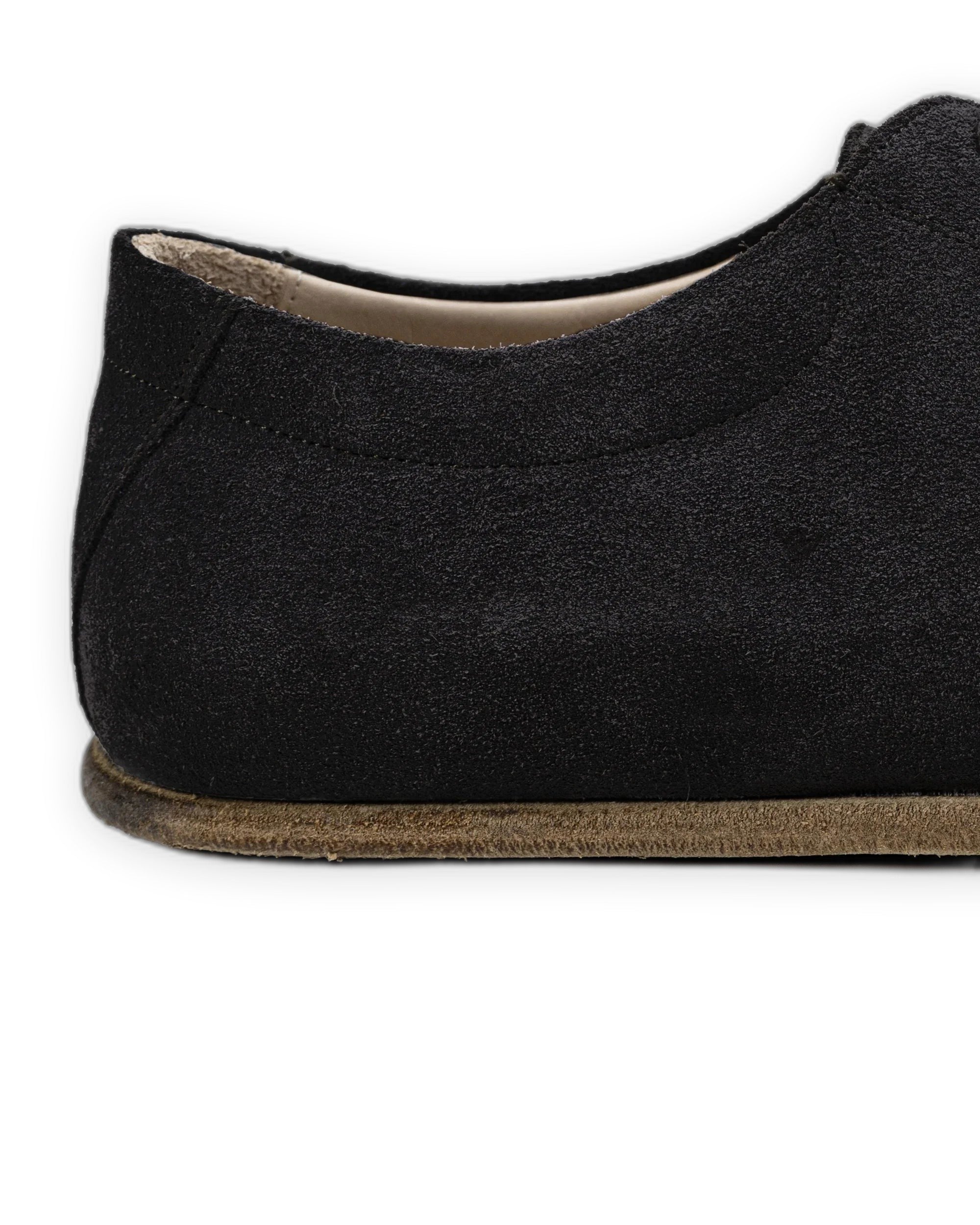 Side view Black Suede Barefoot Sneaker - Calf Leather Zero Drop | Bespoky
