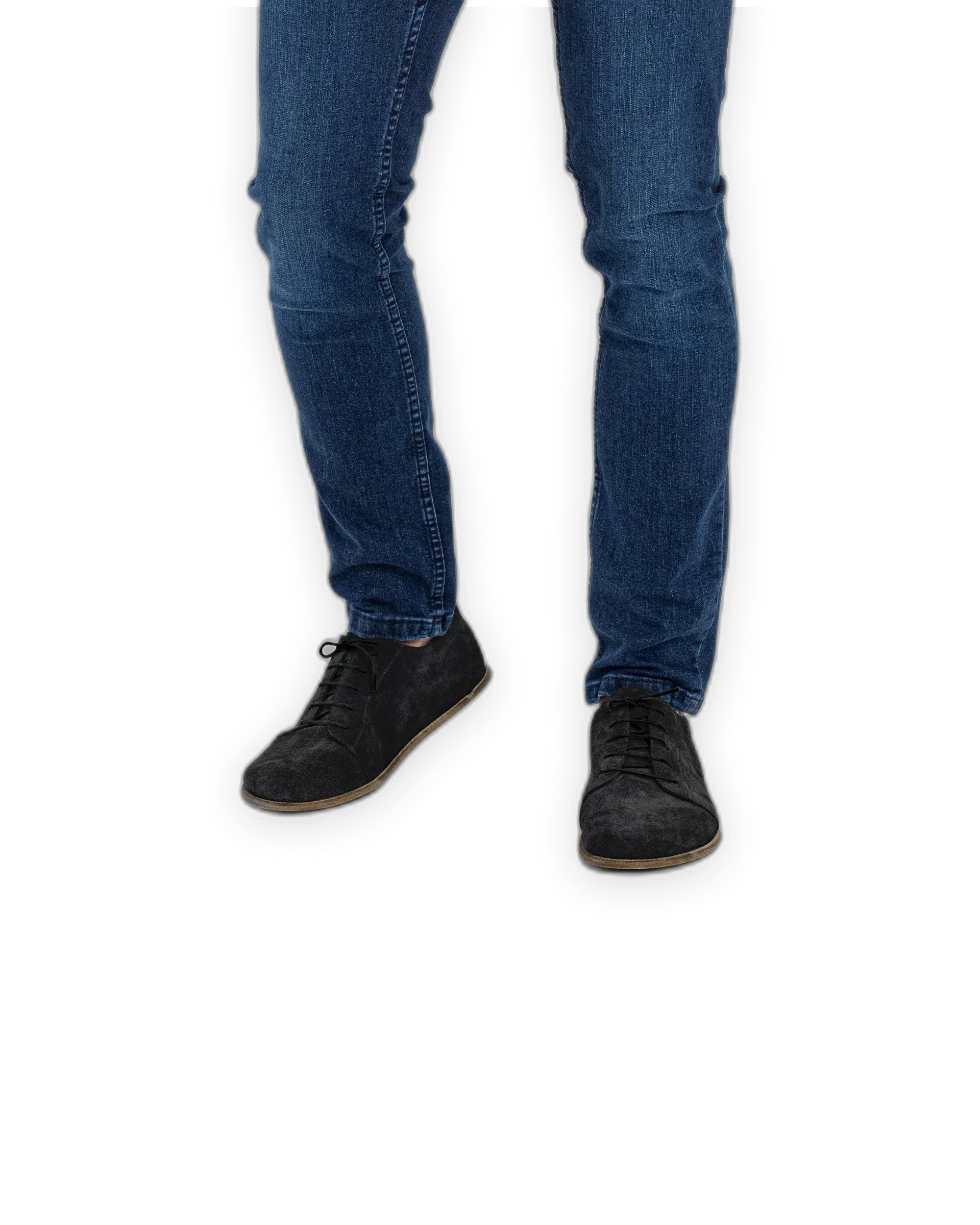 Top view Black Suede Barefoot Sneaker - Handcrafted Calf Leather | Bespoky