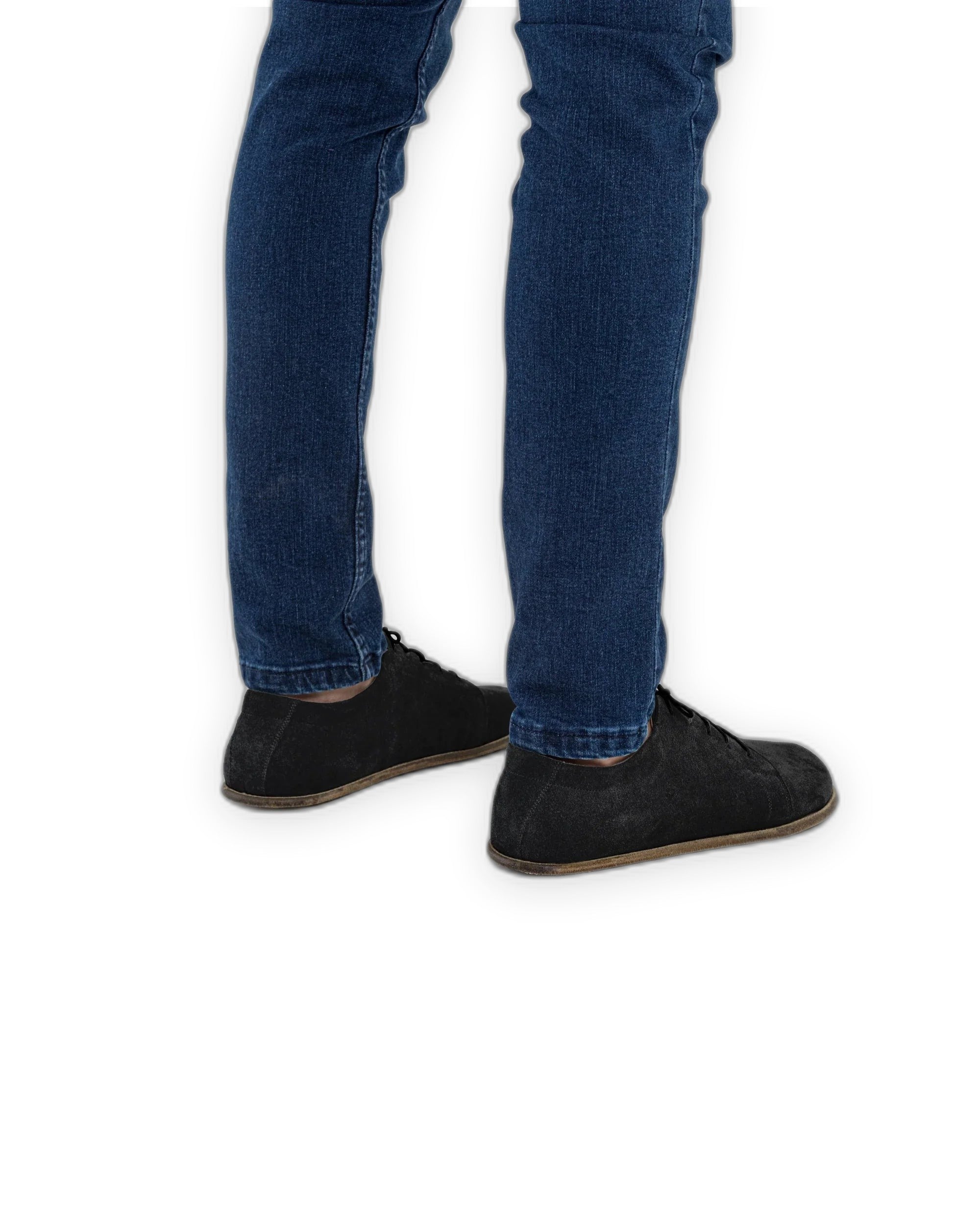 Detail Black Suede Barefoot Sneaker - Handcrafted Calf Leather Turkey | Bespoky