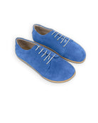 Men's Blue Suede Barefoot Sneaker - Handcrafted Calf Leather Wide Toe Box | Bespoky
