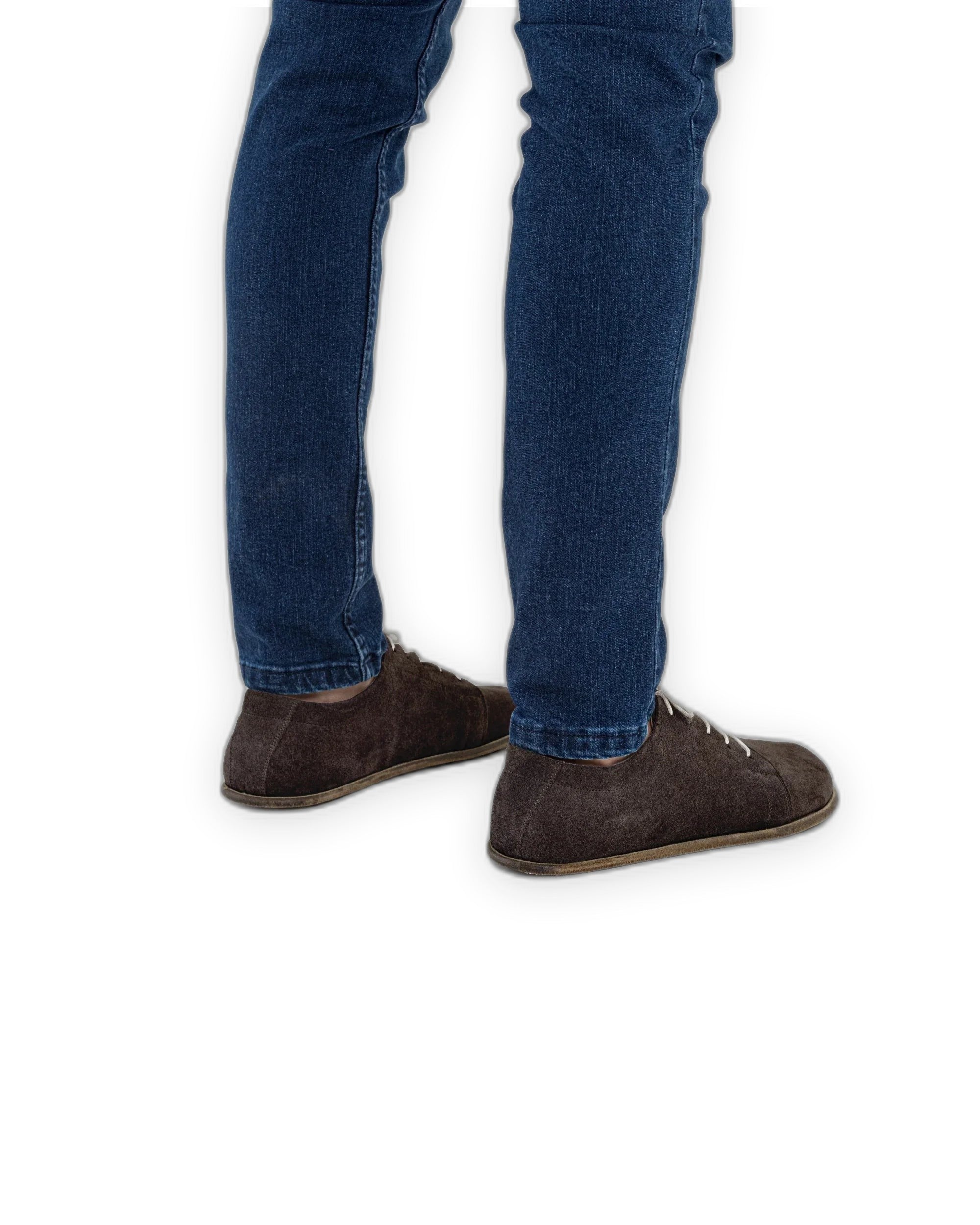 Pair Brown Suede Barefoot Sneaker - Barefoot Wide Toe Calf Leather | Bespoky