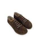 Men's Brown Suede Barefoot Sneaker - Handcrafted Calf Leather Wide Toe Box | Bespoky