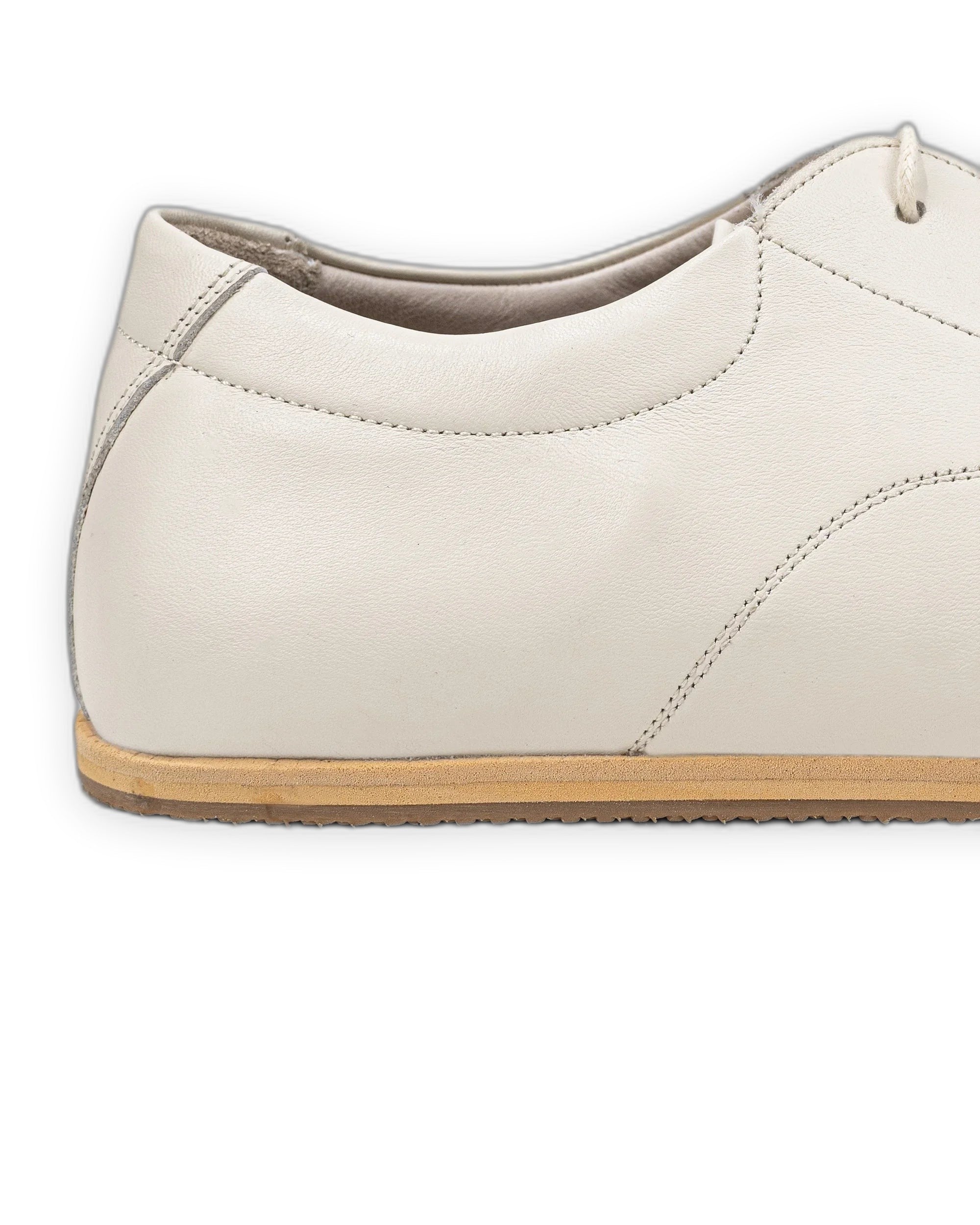 Side view Cream Barefoot Sneaker - Calf Leather Zero Drop | Bespoky