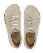 Side view Cream Suede Barefoot Sneaker - Calf Leather Zero Drop | Bespoky