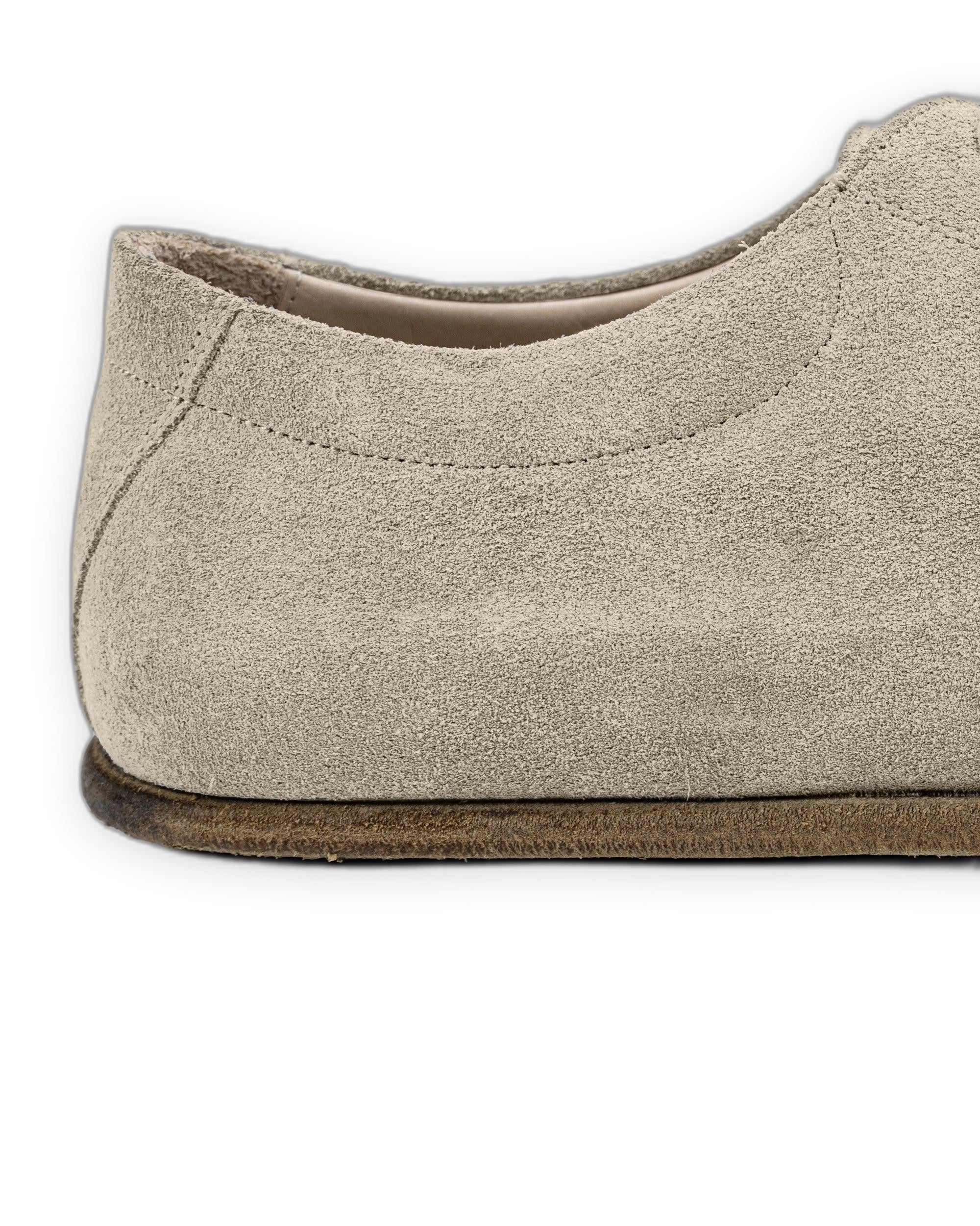Top view Cream Suede Barefoot Sneaker - Handcrafted Calf Leather | Bespoky