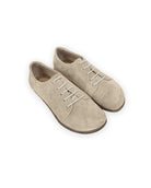 Men's Cream Suede Barefoot Sneaker - Handcrafted Calf Leather Wide Toe Box | Bespoky