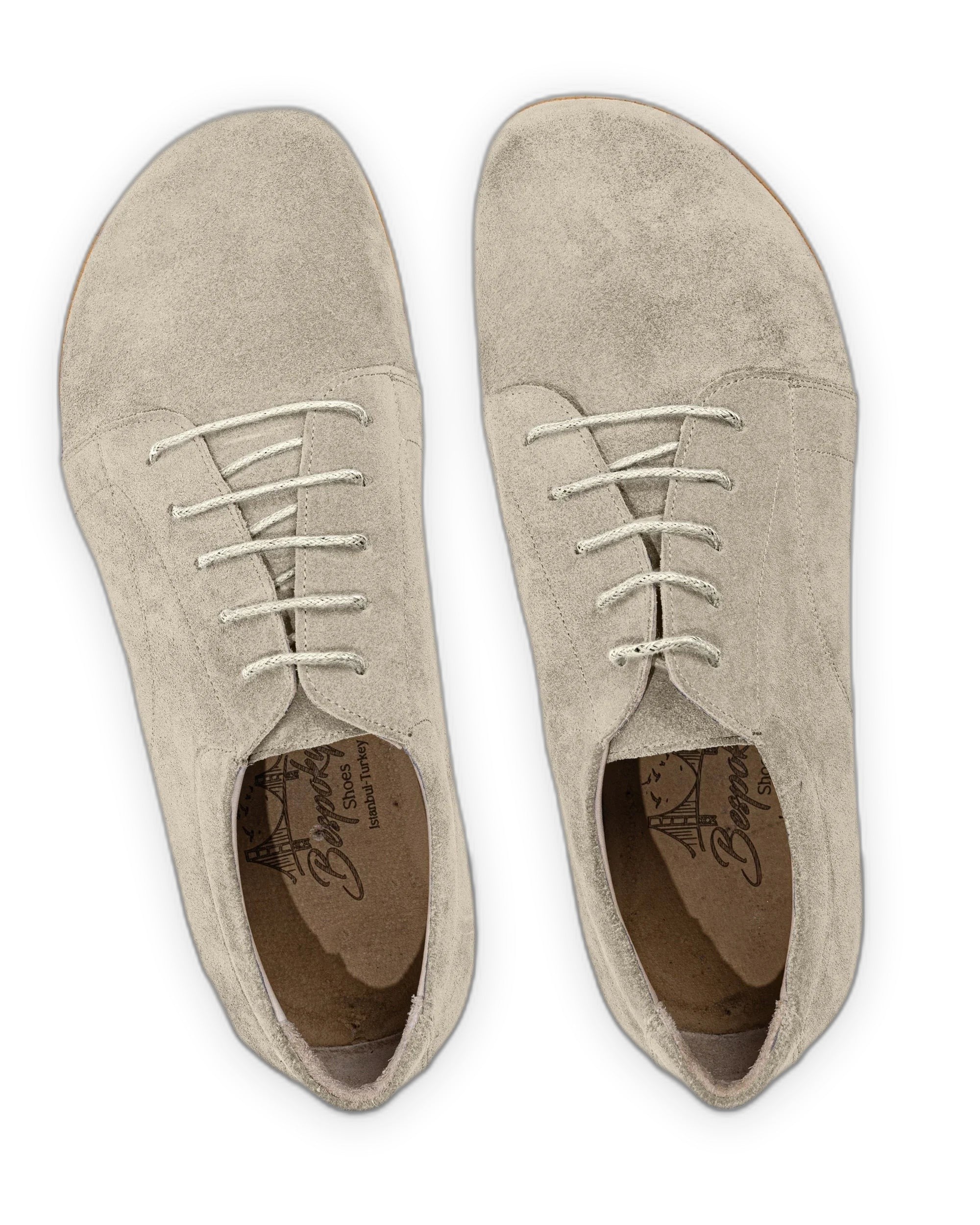 Detail Cream Suede Barefoot Sneaker - Handcrafted Calf Leather Turkey | Bespoky