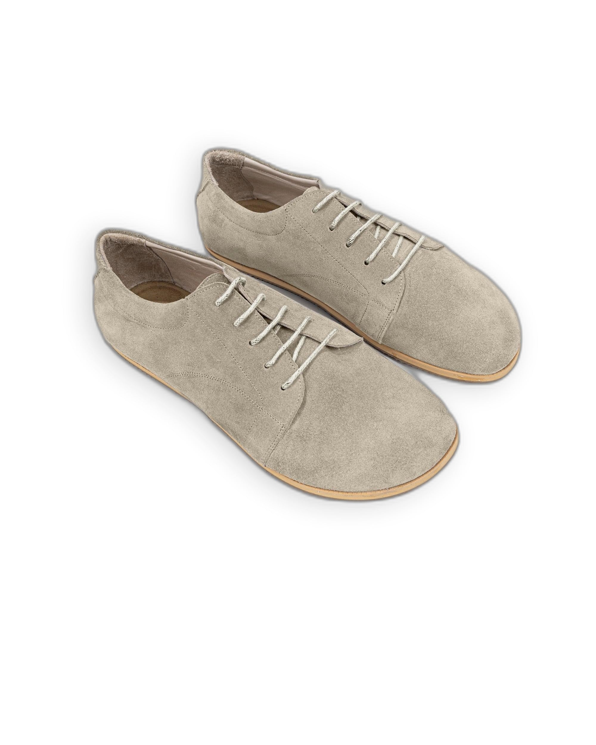 Men's Cream Suede Barefoot Sneaker - Handcrafted Calf Leather Wide Toe Box | Bespoky