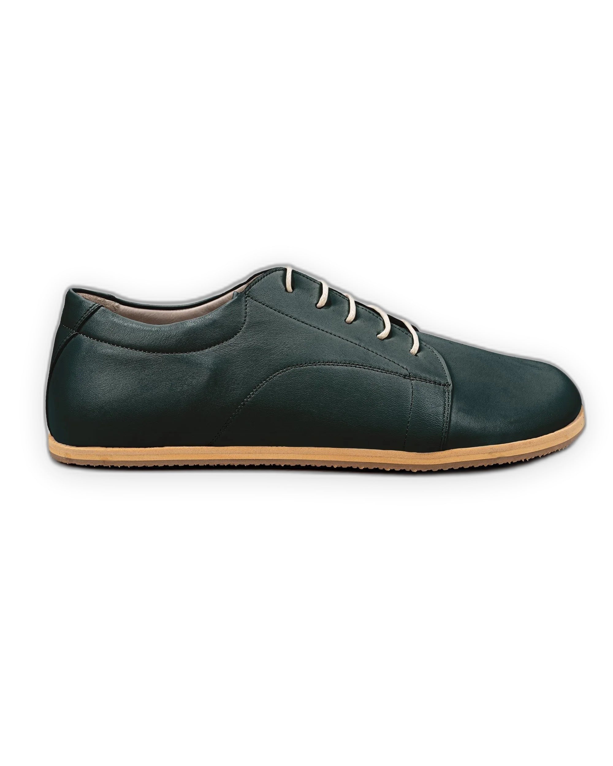 Side view Dark Green Barefoot Sneaker - Calf Leather Zero Drop | Bespoky