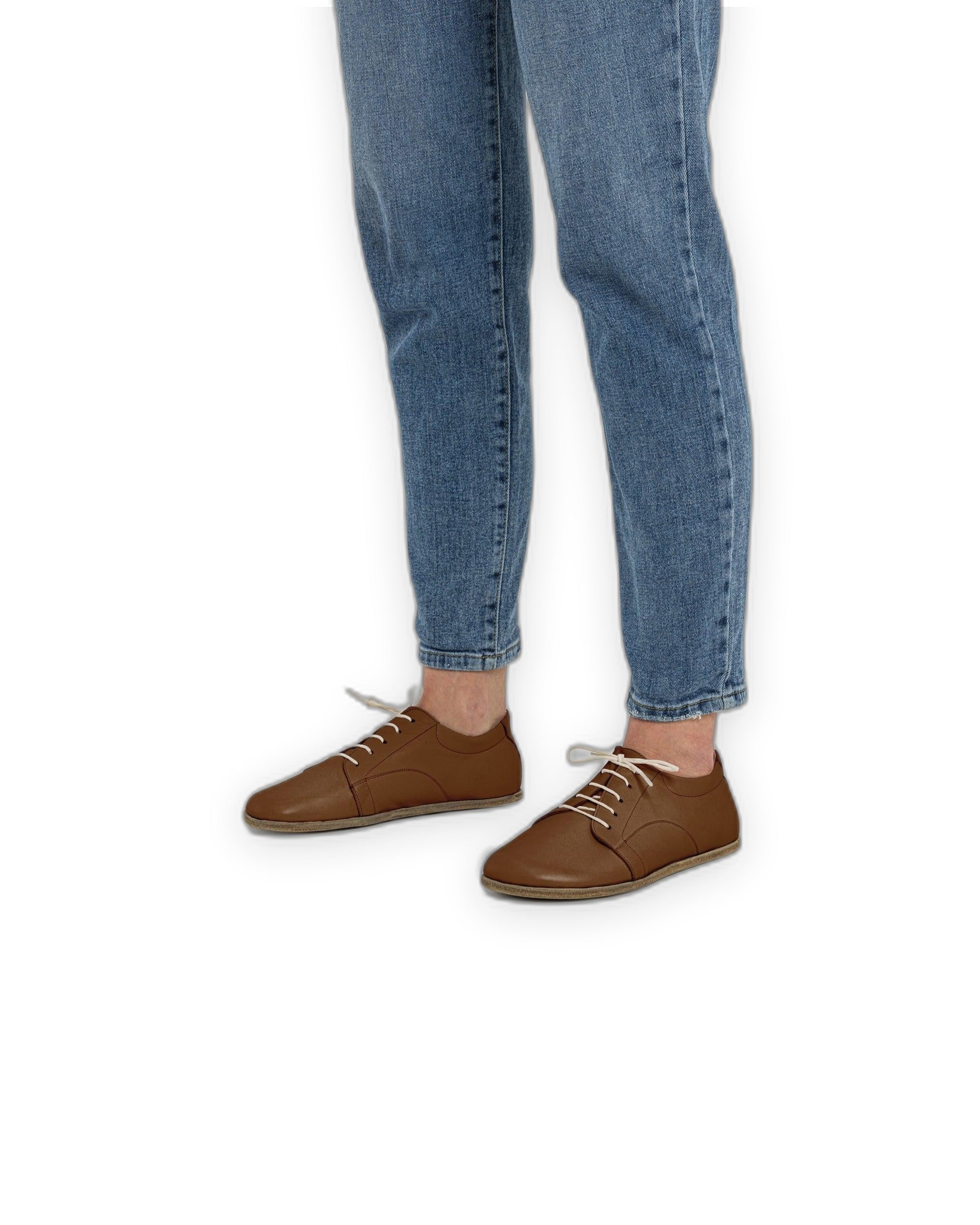 Top view Dark Tan Barefoot Sneaker - Handcrafted Calf Leather | Bespoky