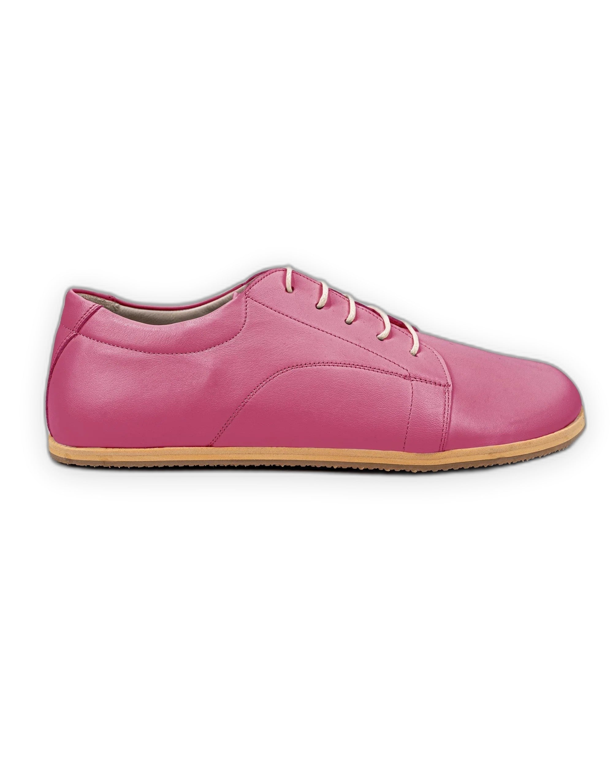 Side view Fuchsia Barefoot Sneaker - Calf Leather Zero Drop | Bespoky