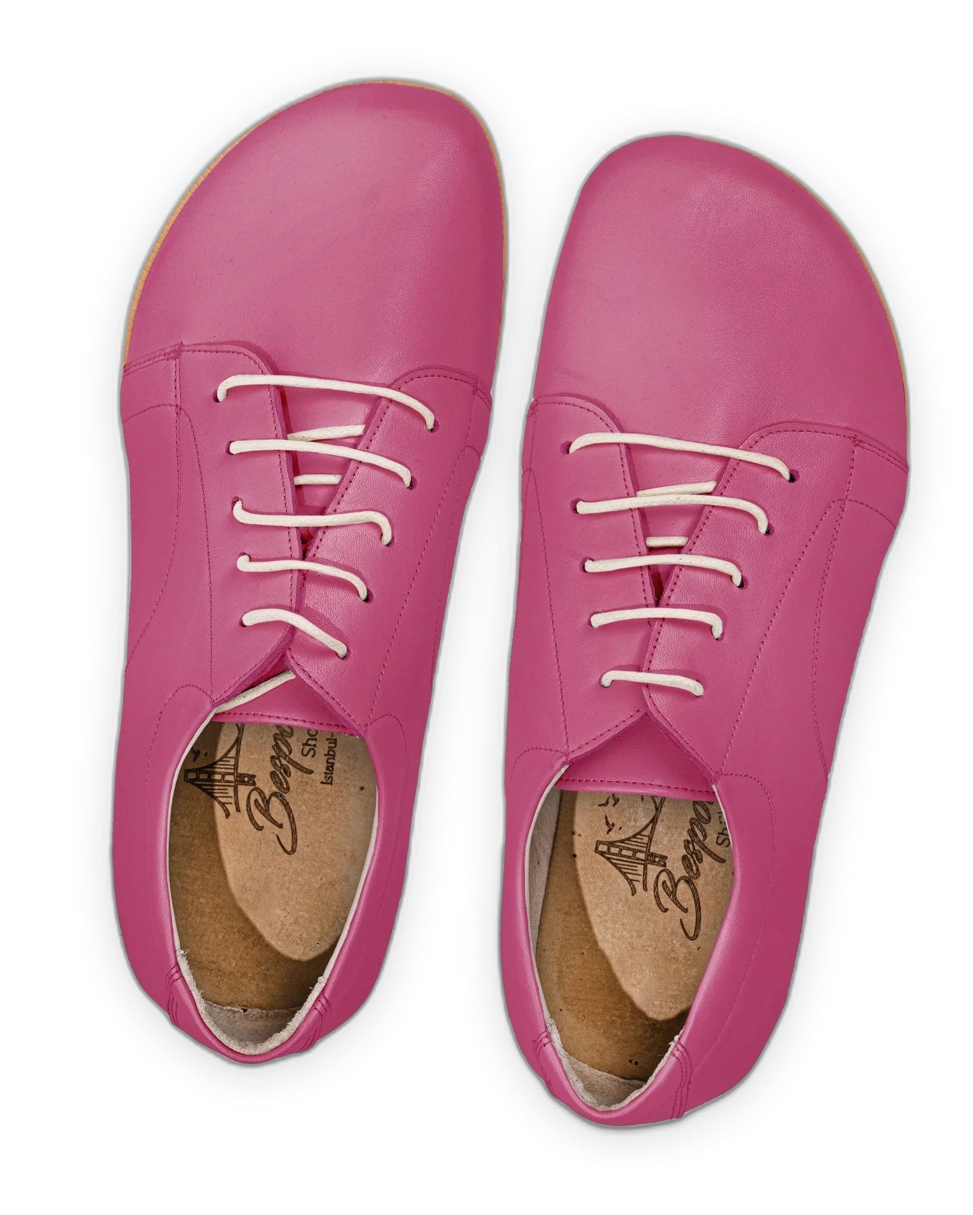 Top view Fuchsia Barefoot Sneaker - Handcrafted Calf Leather | Bespoky
