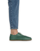 Side view Green Barefoot Sneaker - Calf Leather Zero Drop | Bespoky