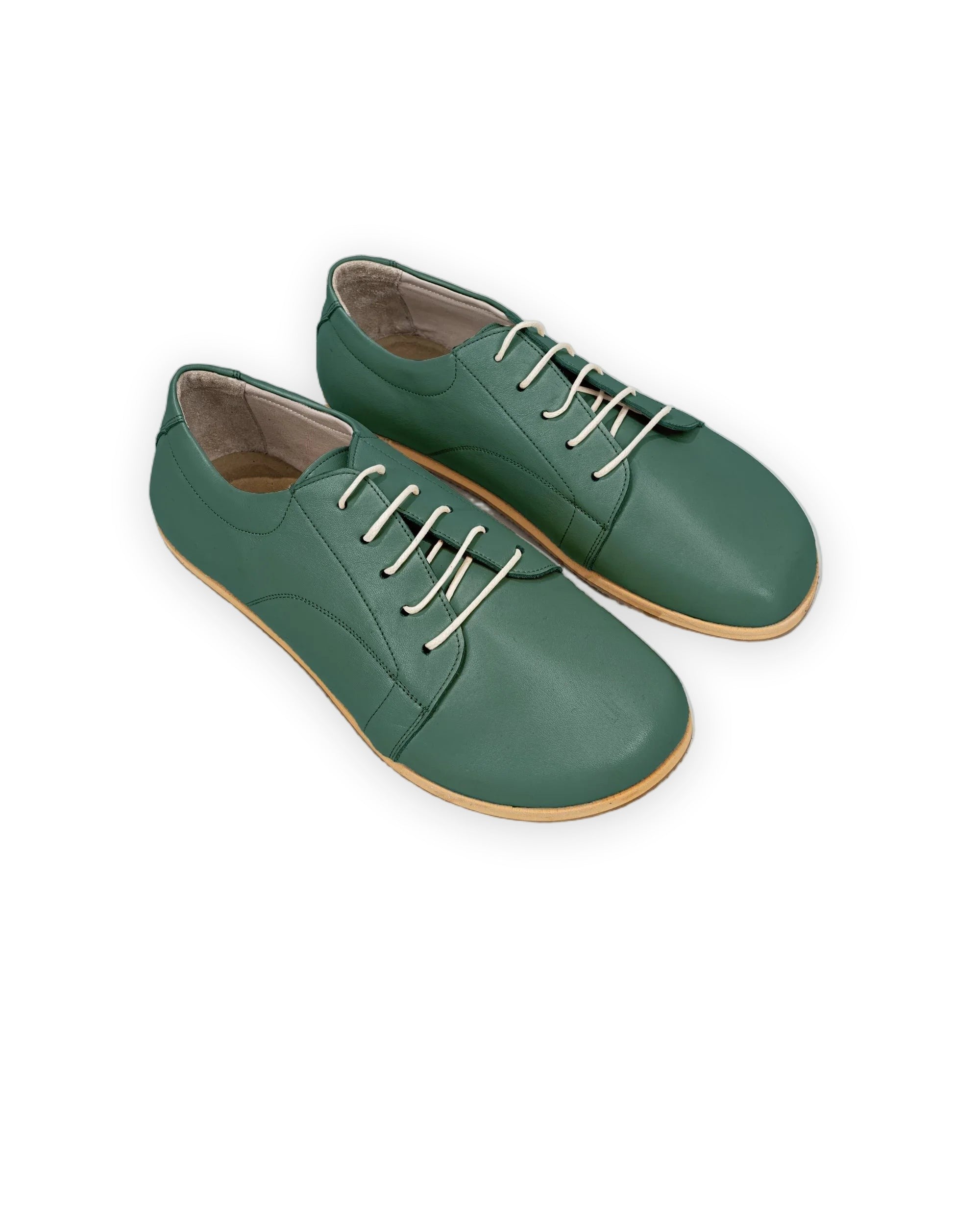 Men's Green Barefoot Sneaker - Handcrafted Calf Leather Wide Toe Box | Bespoky