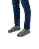 Top view Green Suede Barefoot Sneaker - Handcrafted Calf Leather | Bespoky