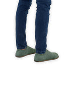 Pair Green Suede Barefoot Sneaker - Barefoot Wide Toe Calf Leather | Bespoky