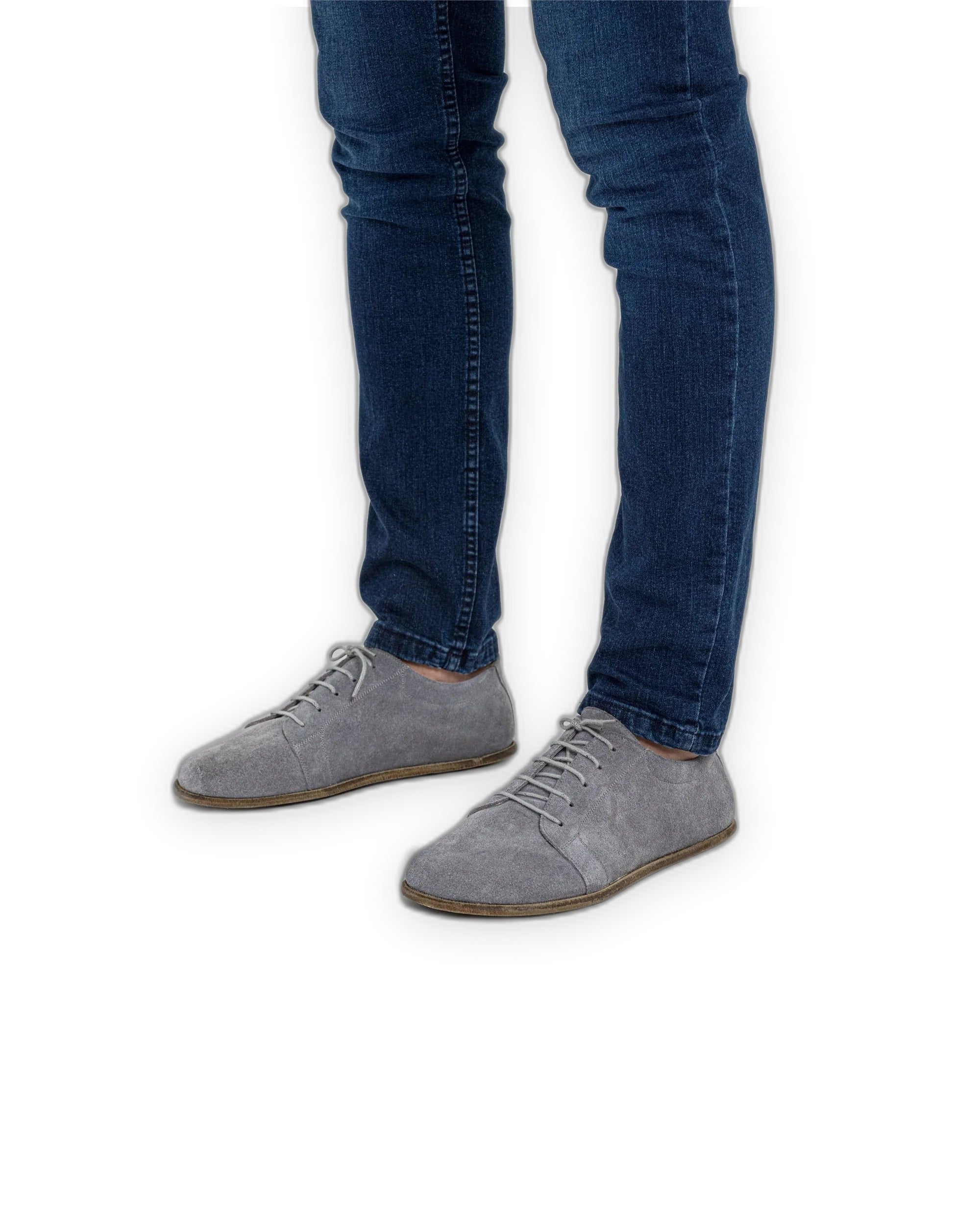 Top view Grey Suede Barefoot Sneaker - Handcrafted Calf Leather | Bespoky