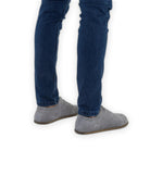 Detail Grey Suede Barefoot Sneaker - Handcrafted Calf Leather Turkey | Bespoky