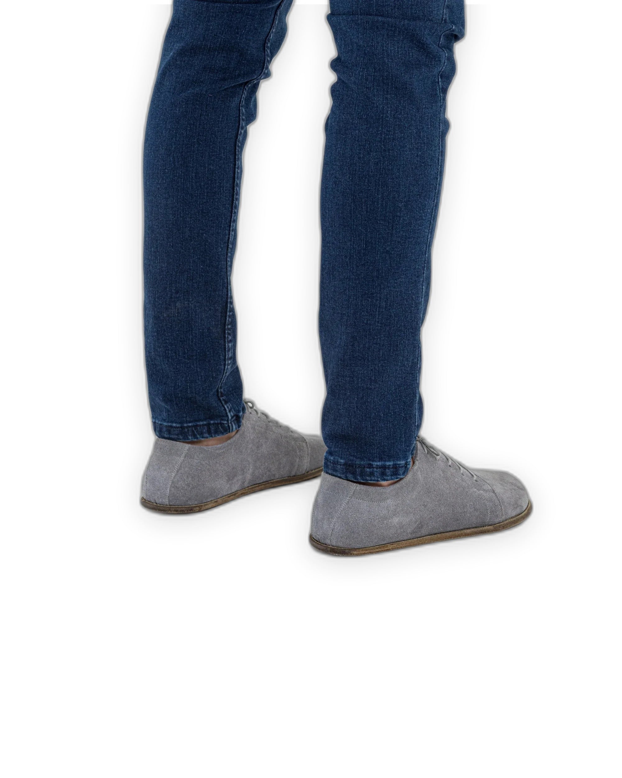 Detail Grey Suede Barefoot Sneaker - Handcrafted Calf Leather Turkey | Bespoky