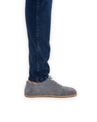 Pair Grey Suede Barefoot Sneaker - Barefoot Wide Toe Calf Leather | Bespoky