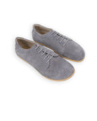 Men's Grey Suede Barefoot Sneaker - Handcrafted Calf Leather Wide Toe Box | Bespoky