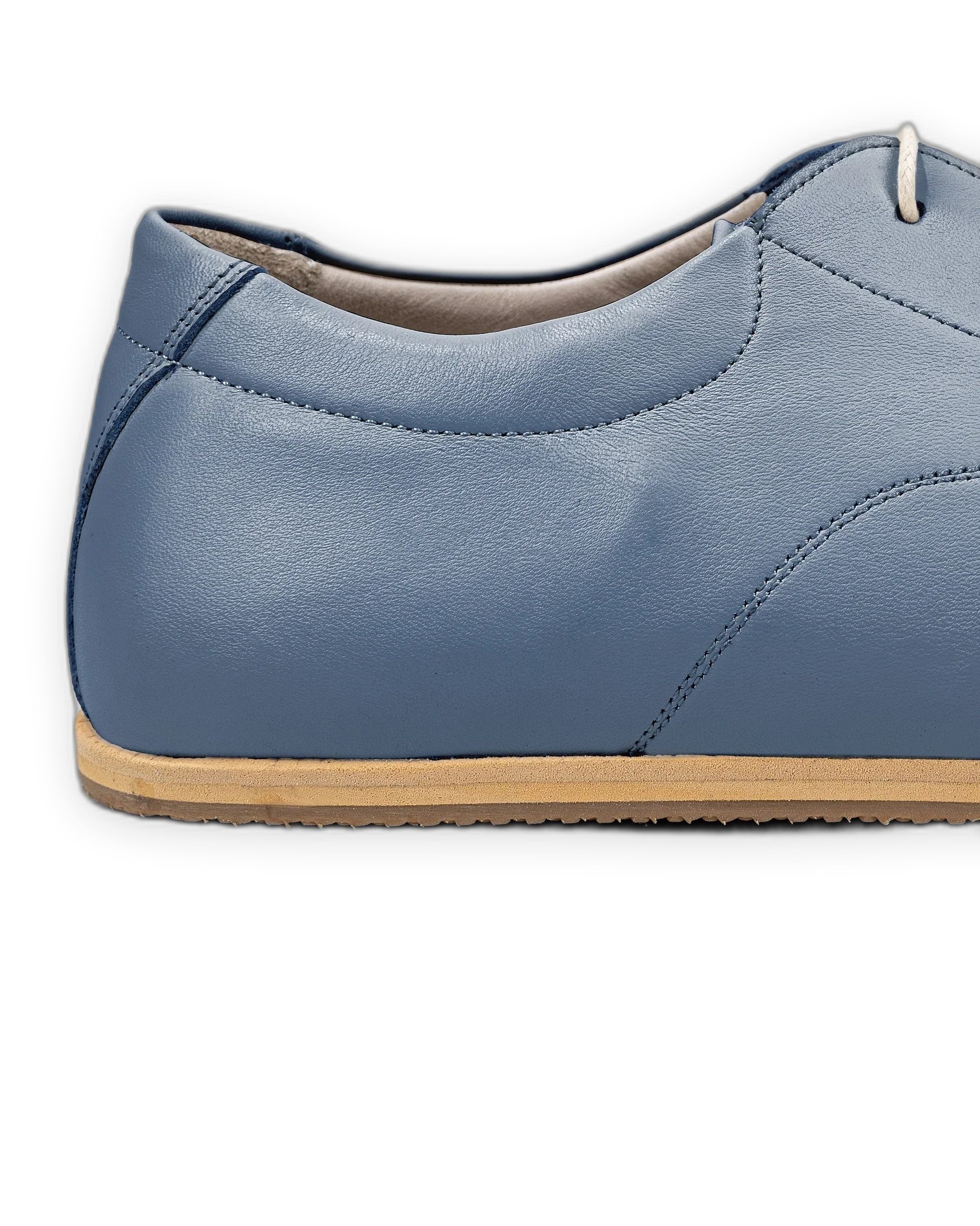 Top view Jean Blue Barefoot Sneaker - Handcrafted Calf Leather | Bespoky