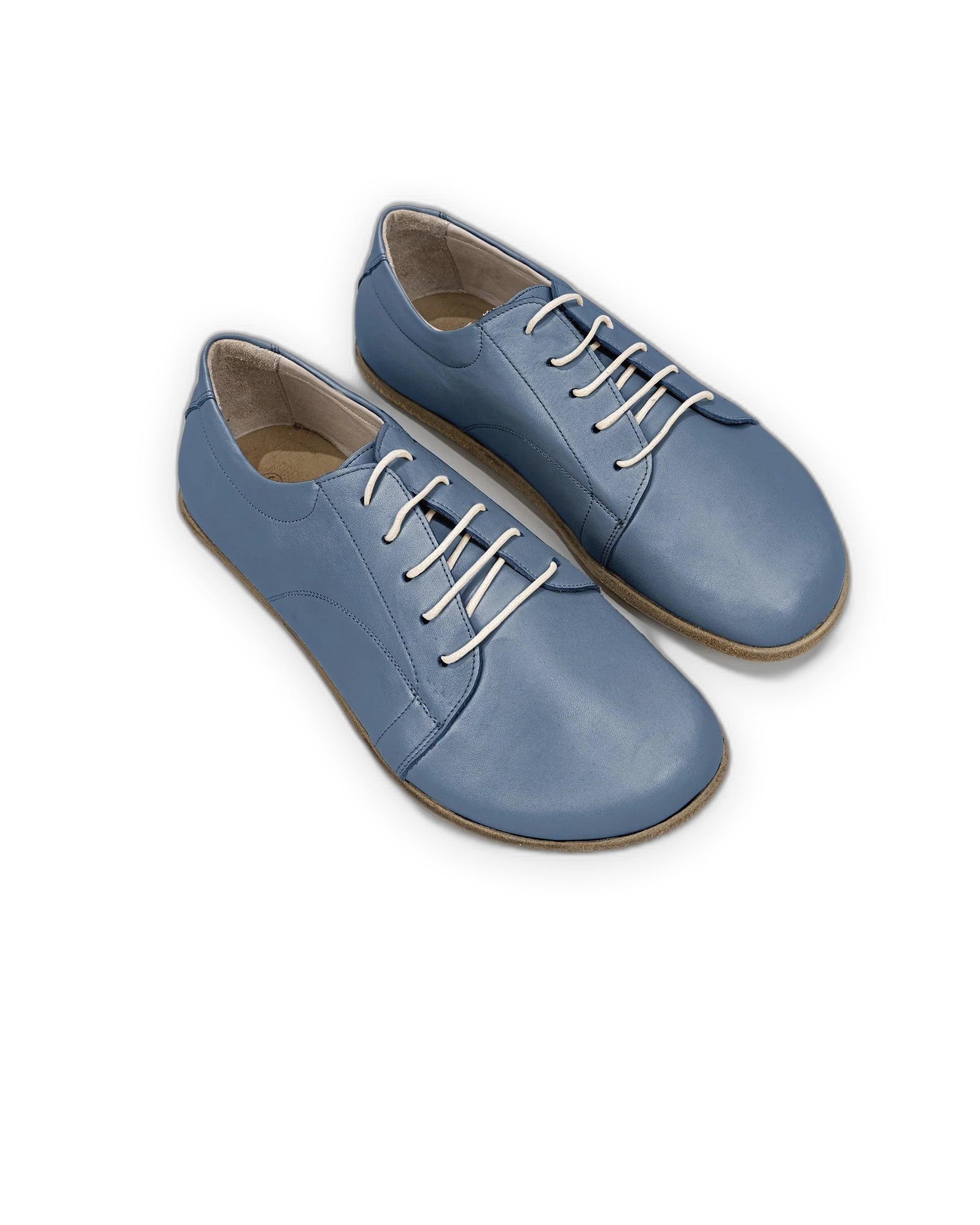 Men's Jean Blue Barefoot Sneaker - Handcrafted Calf Leather Wide Toe Box | Bespoky