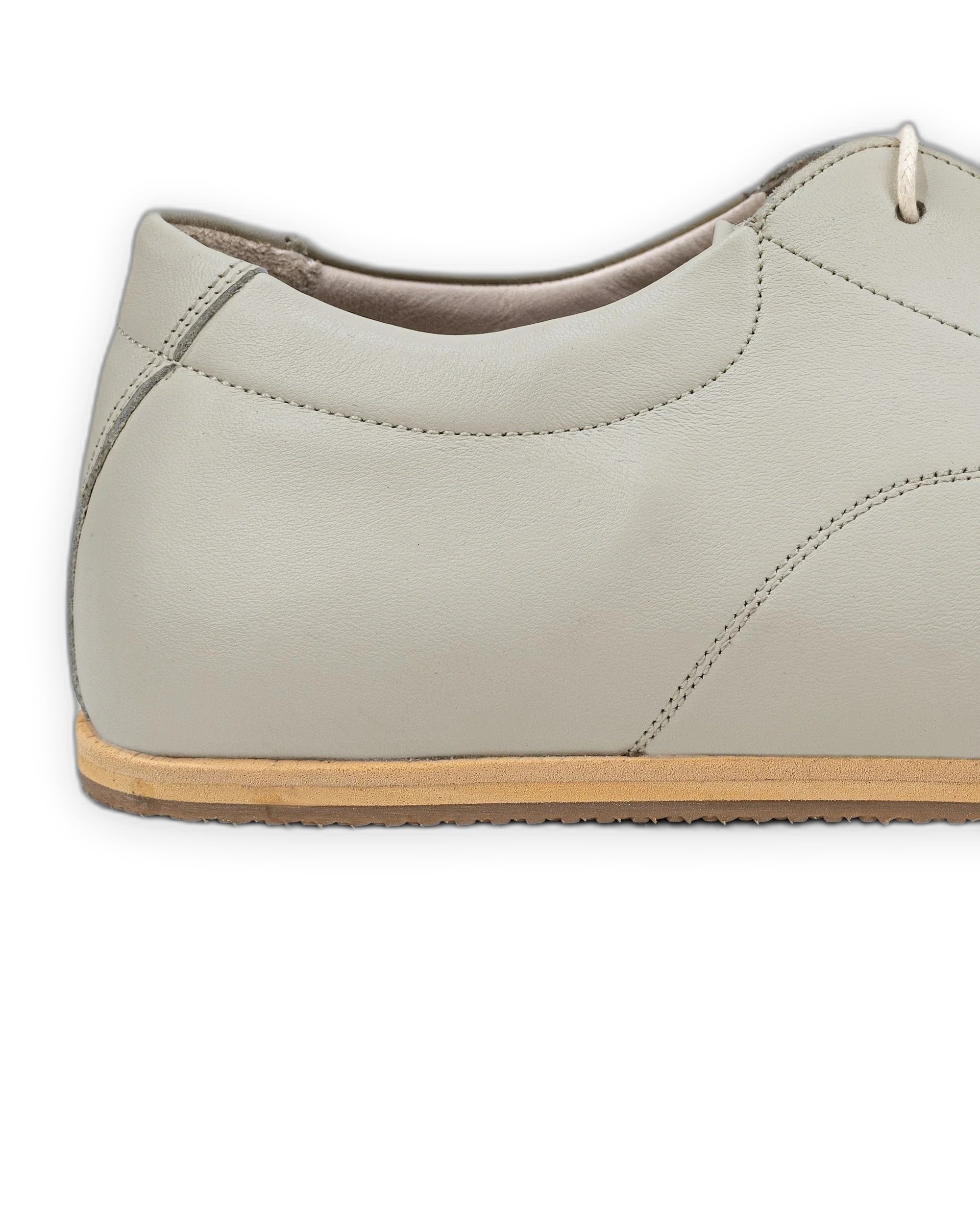 Top view Lucas Beige Barefoot Sneaker - Handcrafted Calf Leather | Bespoky