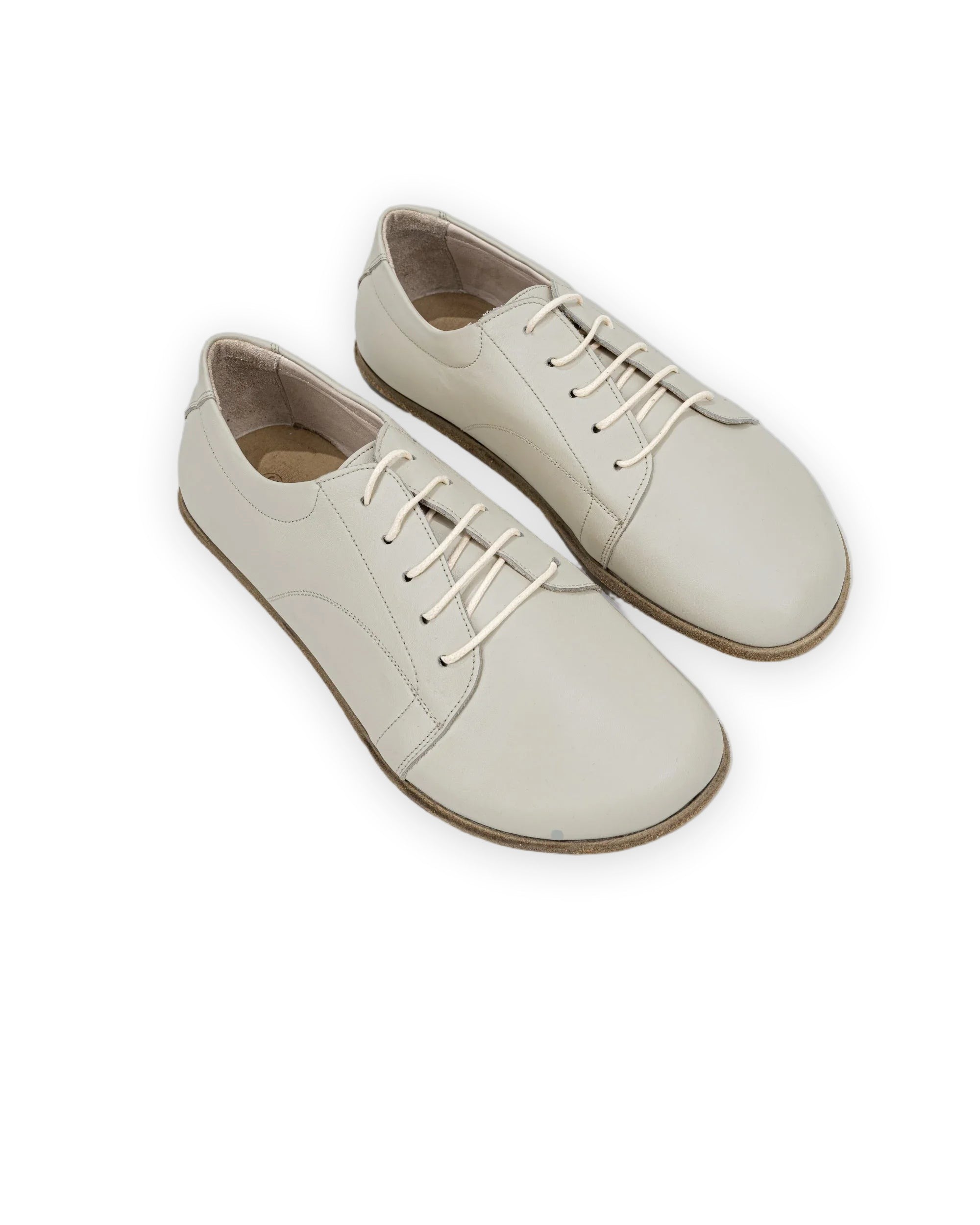 Men's Lucas Beige Barefoot Sneaker - Handcrafted Calf Leather Wide Toe Box | Bespoky