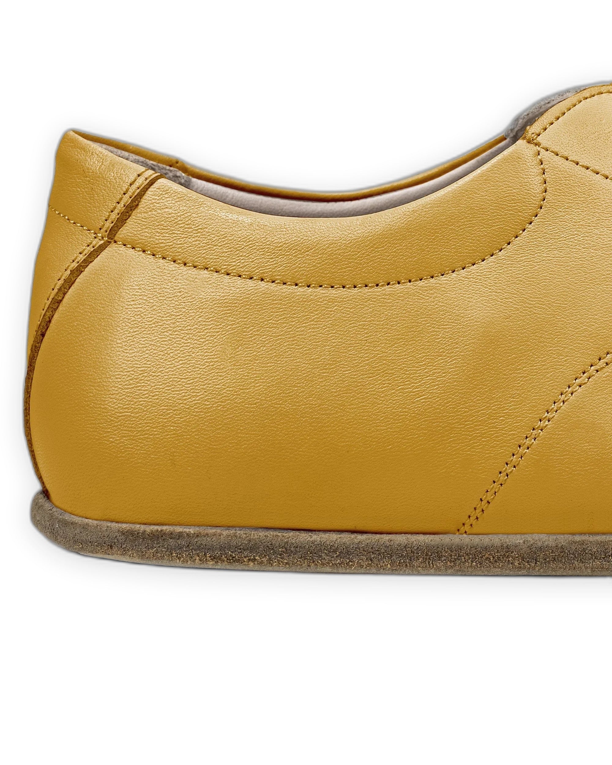 Top view Mustard Barefoot Sneaker - Handcrafted Calf Leather | Bespoky