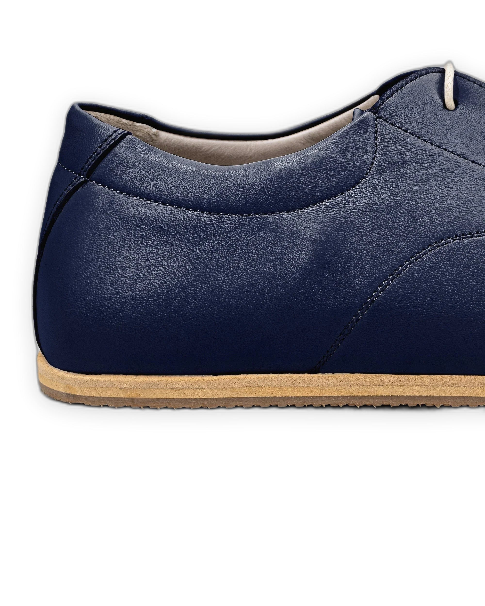 Side view Navy Blue Barefoot Sneaker - Calf Leather Zero Drop | Bespoky